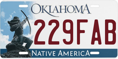OK license plate 229FAB