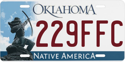 OK license plate 229FFC