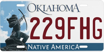 OK license plate 229FHG
