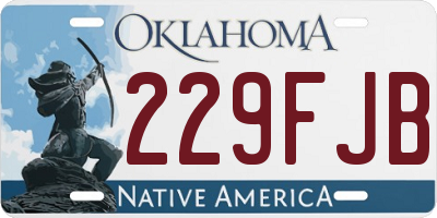 OK license plate 229FJB