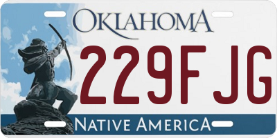 OK license plate 229FJG