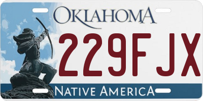 OK license plate 229FJX