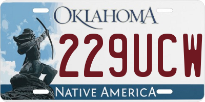 OK license plate 229UCW