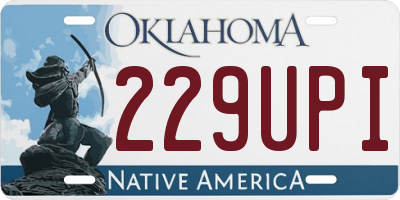 OK license plate 229UPI