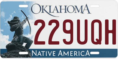OK license plate 229UQH