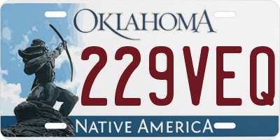 OK license plate 229VEQ