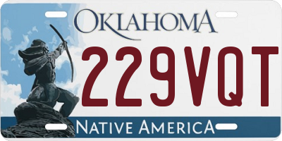 OK license plate 229VQT