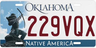 OK license plate 229VQX