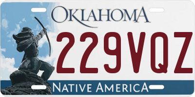 OK license plate 229VQZ