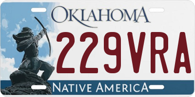 OK license plate 229VRA