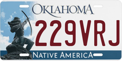 OK license plate 229VRJ