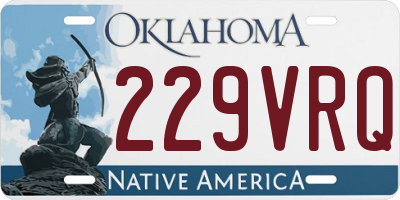 OK license plate 229VRQ