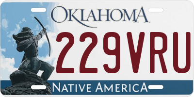 OK license plate 229VRU