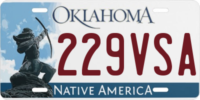 OK license plate 229VSA