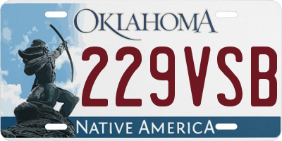 OK license plate 229VSB