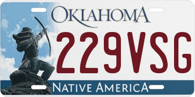 OK license plate 229VSG
