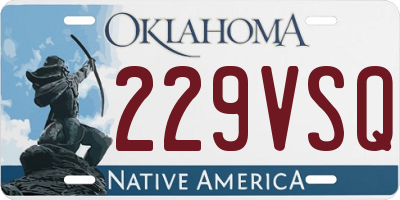 OK license plate 229VSQ