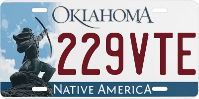 OK license plate 229VTE