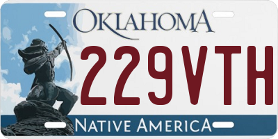 OK license plate 229VTH