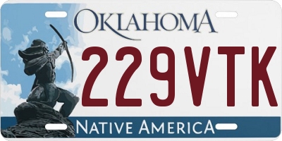 OK license plate 229VTK