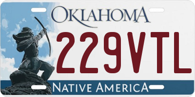 OK license plate 229VTL