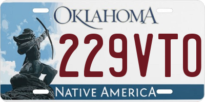 OK license plate 229VTO