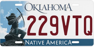 OK license plate 229VTQ