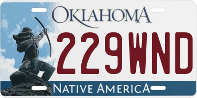OK license plate 229WND