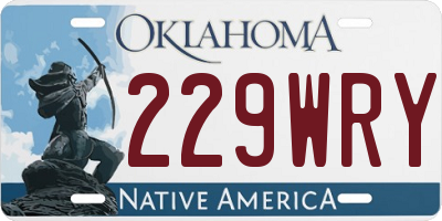 OK license plate 229WRY