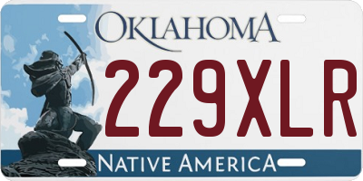 OK license plate 229XLR