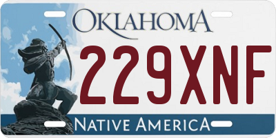 OK license plate 229XNF