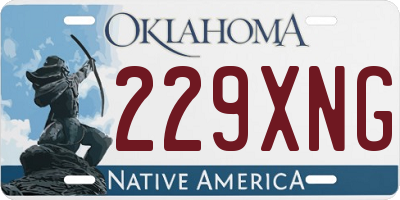 OK license plate 229XNG