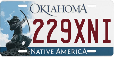 OK license plate 229XNI