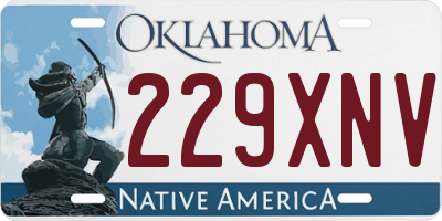 OK license plate 229XNV