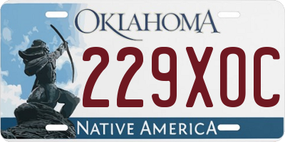 OK license plate 229XOC