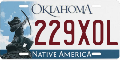 OK license plate 229XOL