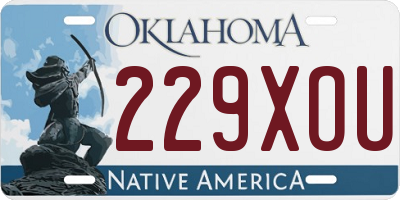 OK license plate 229XOU