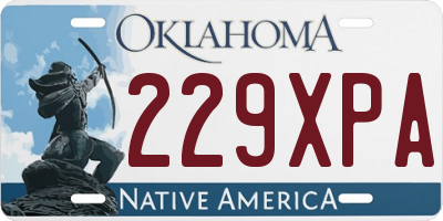 OK license plate 229XPA