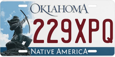 OK license plate 229XPQ