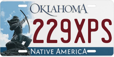 OK license plate 229XPS