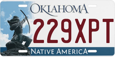 OK license plate 229XPT