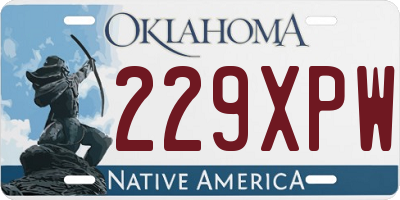 OK license plate 229XPW