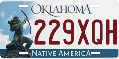 OK license plate 229XQH