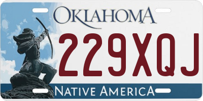 OK license plate 229XQJ