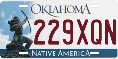 OK license plate 229XQN