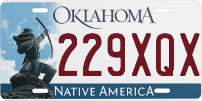 OK license plate 229XQX