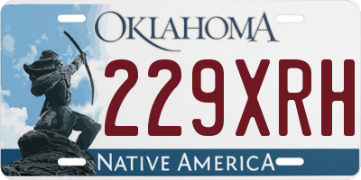 OK license plate 229XRH