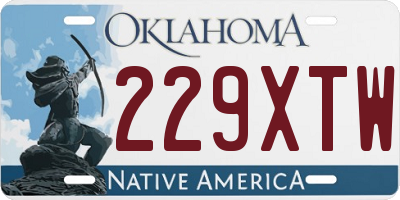 OK license plate 229XTW