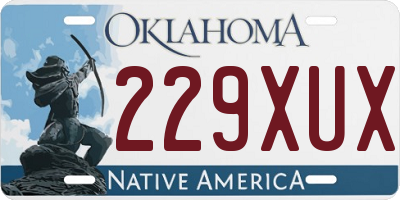 OK license plate 229XUX
