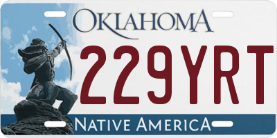 OK license plate 229YRT
